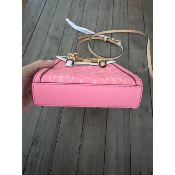 Brand New Tory Burch Mini T Monogram Contrast Embossed Tote - Picture 5 of 12
